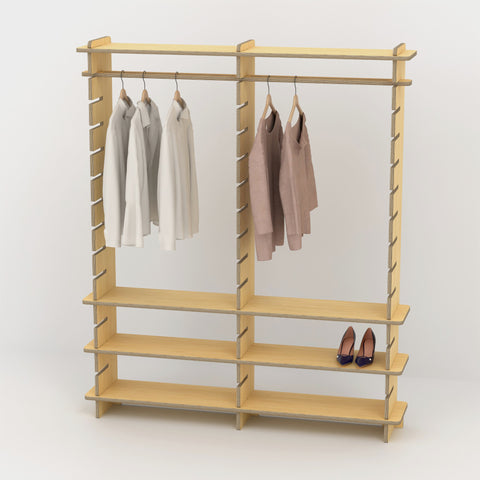 Shelvr Double Bay Clothing Rack | H1835 x D290mm