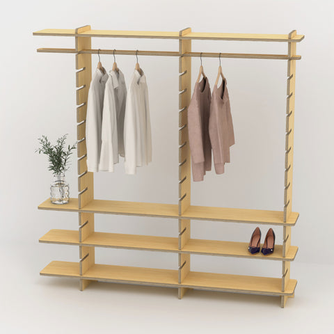 Shelvr Double Bay Clothing Rack | H1835 x D290mm