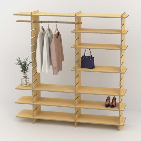 Shelvr Double Bay Clothing Rack | H1835 x D390mm
