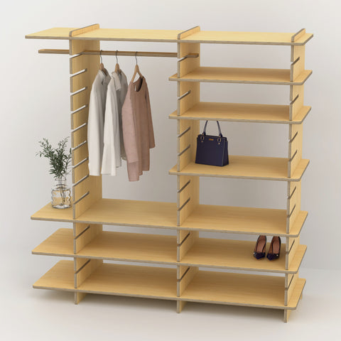 Shelvr Double Bay Clothing Rack | H1835 x D590mm